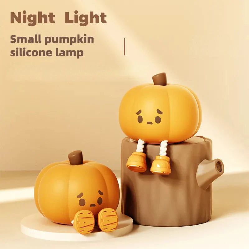 Cute Halloween Pumpkin Night Silicone Lamp. Touch Dimmable, Rechargeable. Bedside Decor Light For Kids, Gift, Halloween Decoration