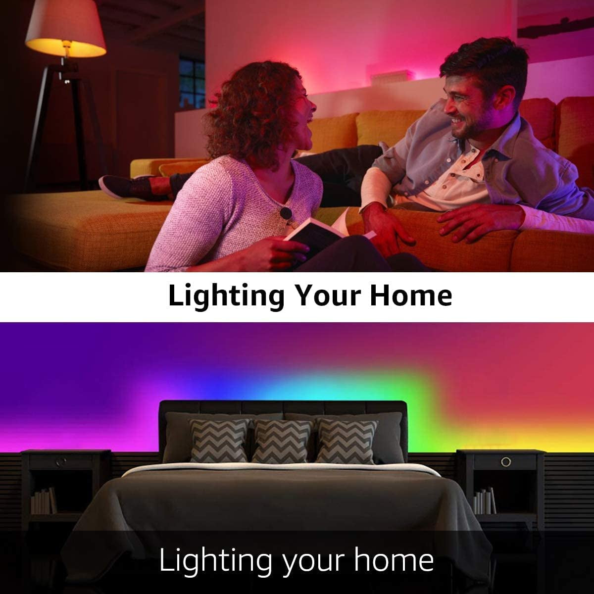 USB Powered Portable 50Ft Bluetooth LED Strip Lights, Change Color (16 Million) Dimmable, 22 Style with Speed Up/Down, Smart RGB Strip Lighting Sync Music, Indoor Tape Light APP Remote Control