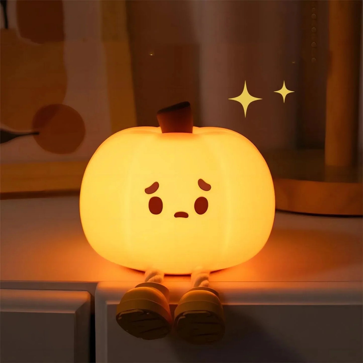 Cute Halloween Pumpkin Night Silicone Lamp. Touch Dimmable, Rechargeable. Bedside Decor Light For Kids, Gift, Halloween Decoration