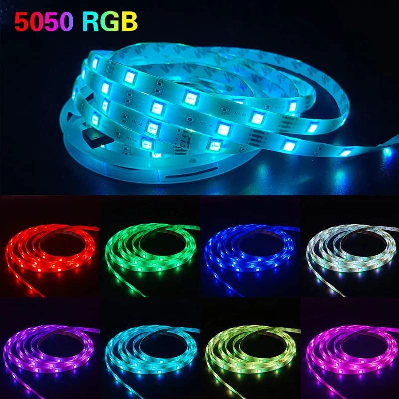 USB Powered Portable 50Ft Bluetooth LED Strip Lights, Change Color (16 Million) Dimmable, 22 Style with Speed Up/Down, Smart RGB Strip Lighting Sync Music, Indoor Tape Light APP Remote Control